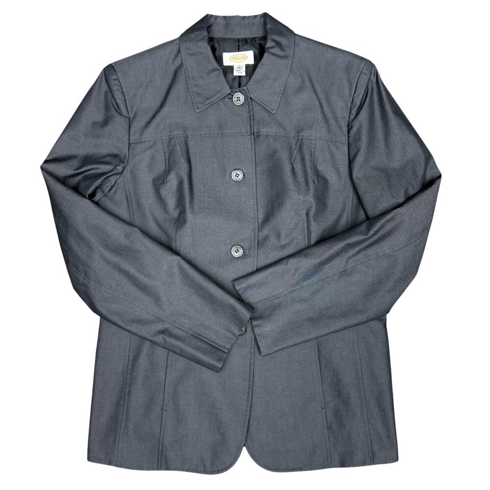 Women's TALBOTS Button-Down Blazer Jacket Gray- Size 10